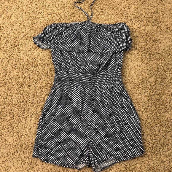 aerie Pants - Aerie blue and white halter summer romper medium